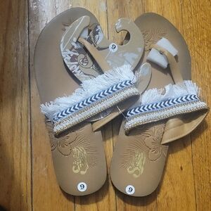 Strand Brown and White Women's Slippers Slippers 8